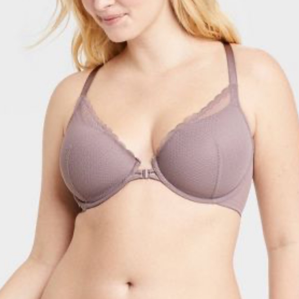Everyday Lace-Trim Underwire Bra in Mauve